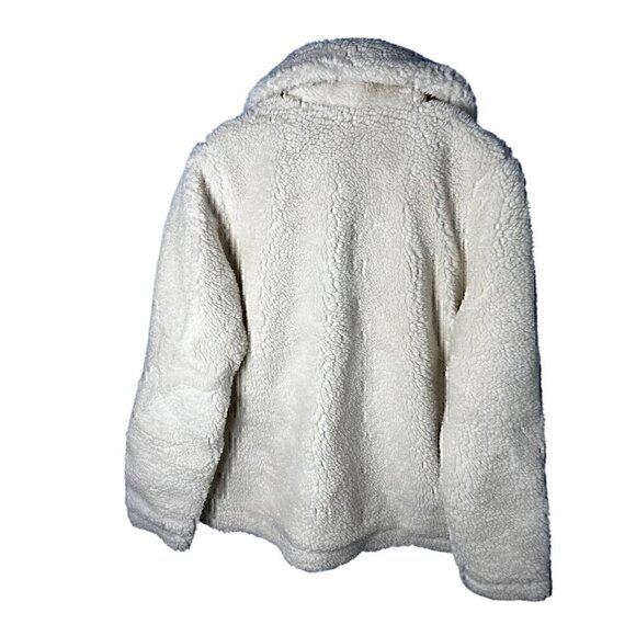 Threadbare BY ASOS Sherpa-Lined Button-Up White Fleece Jacket With Large Pockets - Picture 5 of 8